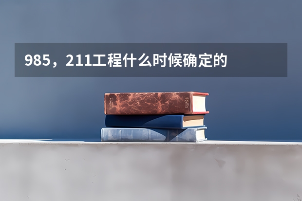 985，211工程什么时候确定的