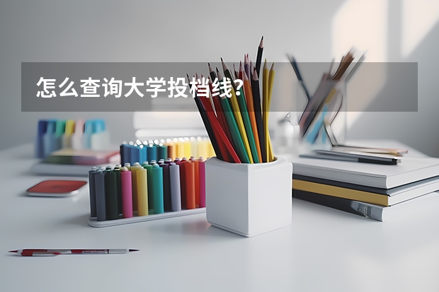 怎么查询大学投档线？