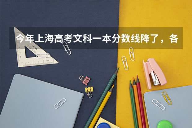 今年上海高考文科一本分数线降了，各院校也会相应降吗？