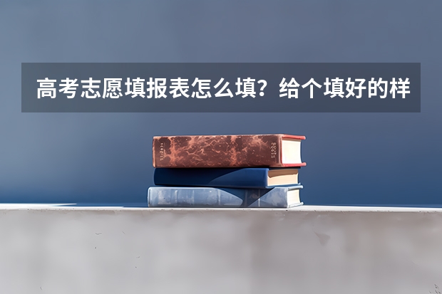 高考志愿填报表怎么填?给个填好的样本