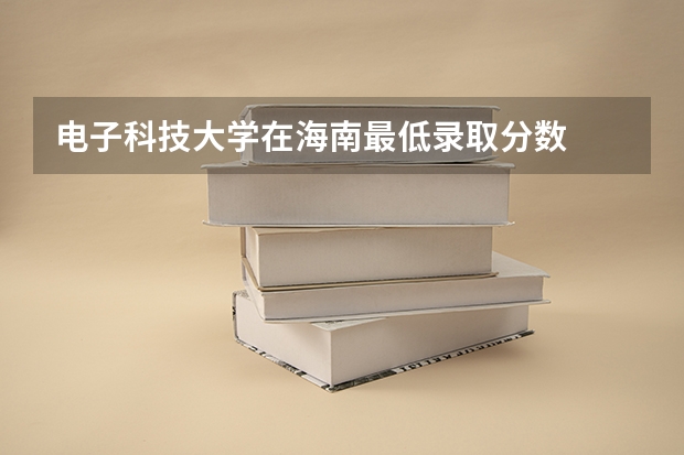 电子科技大学在海南最低录取分数