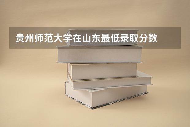 贵州师范大学在山东最低录取分数