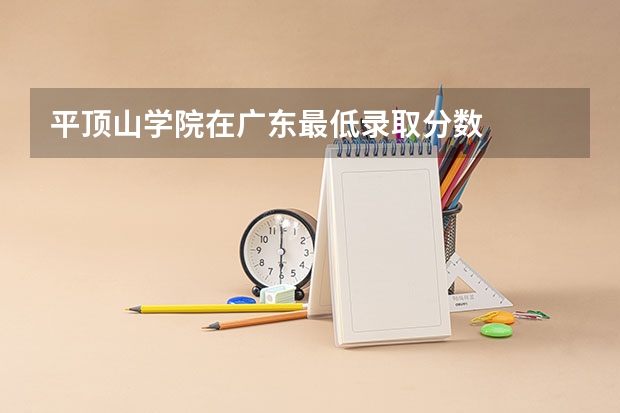 平顶山学院在广东最低录取分数