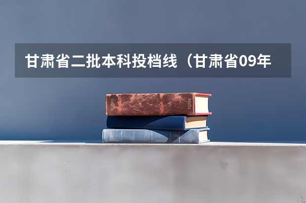 甘肃省二批本科投档线（甘肃省09年高考三四批录取分数线）